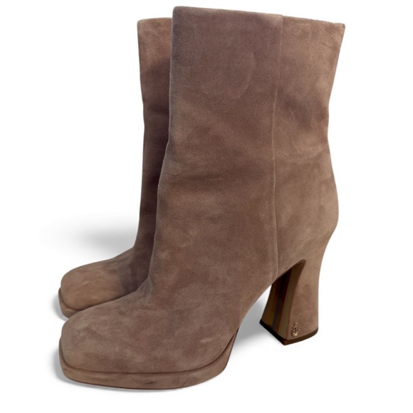 Sam Edelman Jaye Ankle Boots in Cashmere Beige Suede Women's Boots- Size 8.5 - Picture 1 of 11